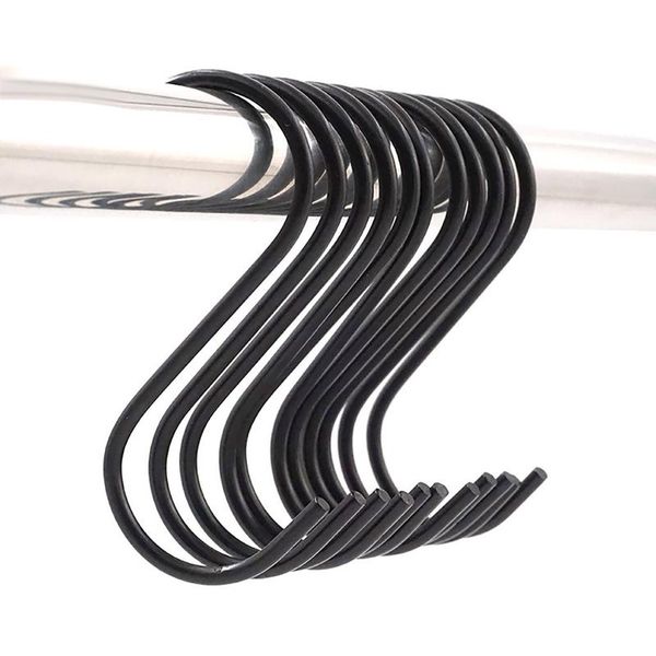 

hooks & rails 12pcs/6pc wall hangers frame hanger 3.2inch black stainless s hook kitchen for utensils xmas gift decors hanging