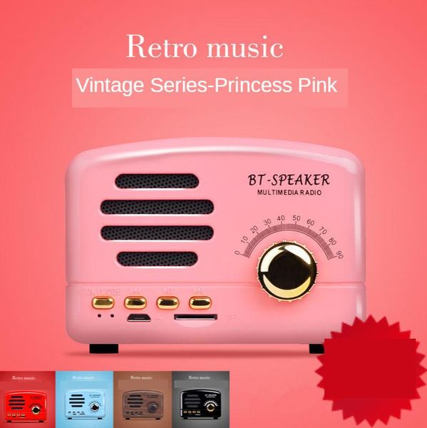 

mini bluetooth audio radio wireless portable retro tf card insert mobile phone charging loudspeaker box speakers