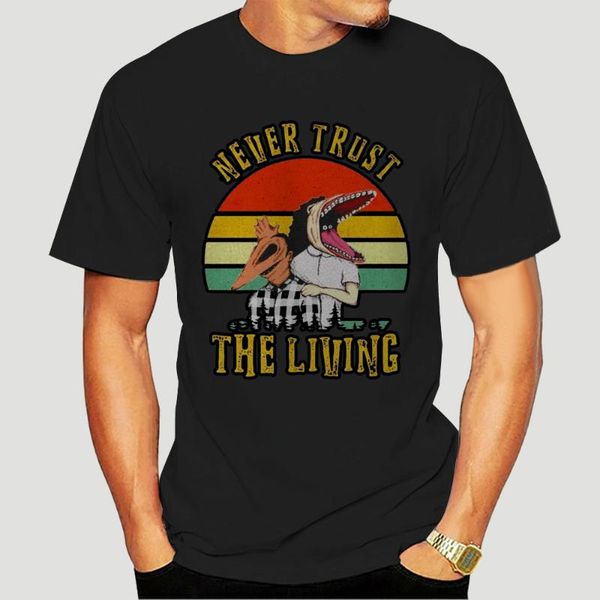 

women's t-shirt never trust the living retro vintage sunset tshirt-0758a, White