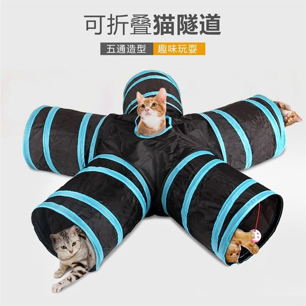 

pet tunnel cat fun toy foldable paper tent pet five passage