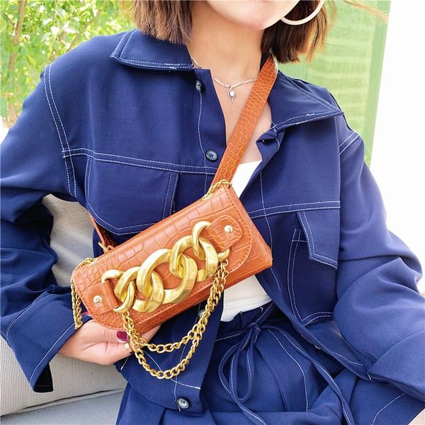 

evening bags women crocodile waist pack leather fanny luxury chain shoulder crossbody for belt bag casual chest & purse
