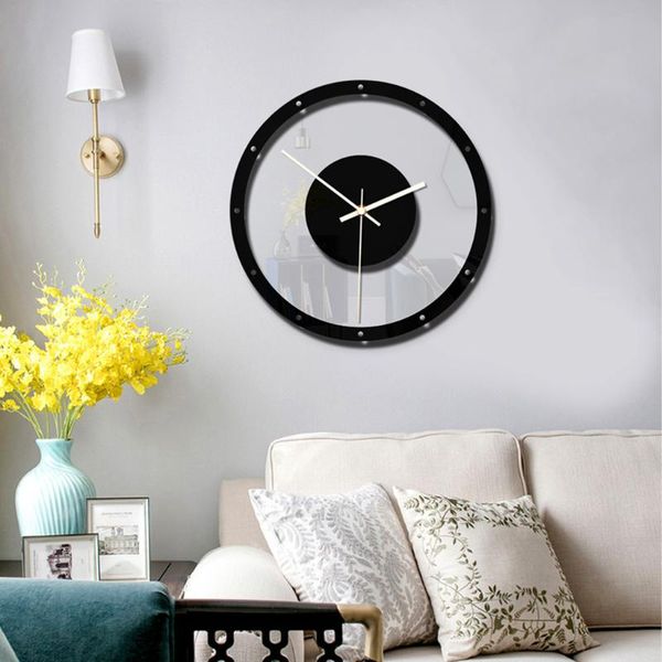 

wall clocks nordic style clock silent transparent acrylic home living room quartz watch reloj de pared