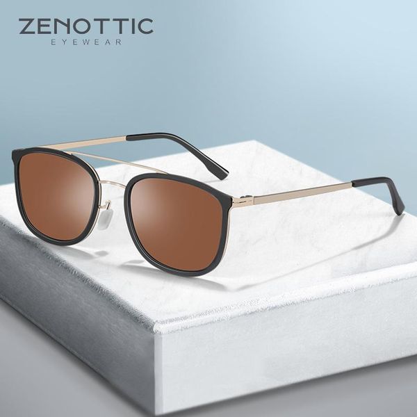 

sunglasses zenottic men classic square aviation frame hd polarized sun glasses for women driving uv400 protection goggles shades, White;black