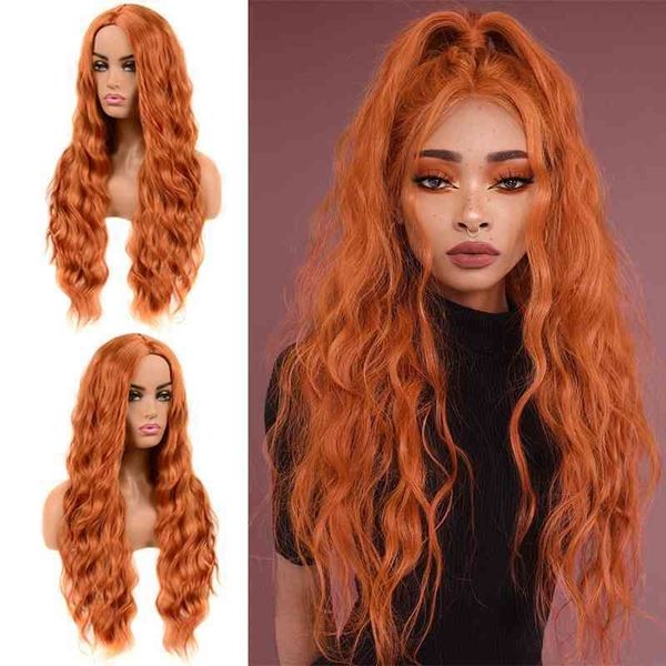 

big head cover women's wave long curly hair, Black