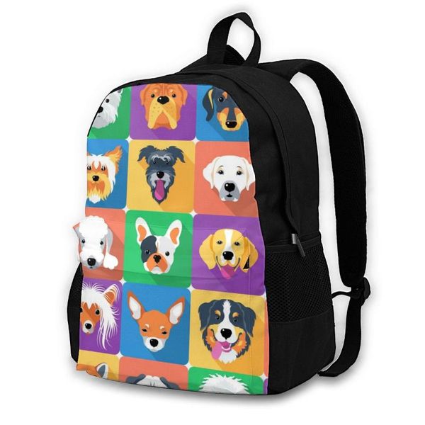 

backpack men womenfunny cartoon dogs heads students high middle school bags for laptravel backpacks