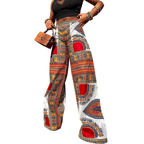 

famous designer ladies pants high waist casual printing loose wide legs comfortable and fashionable s-xl size, Black;white