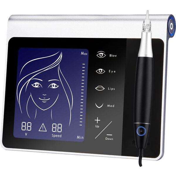 

tattoo guns kits rechargeable battery touch screen permanent makeup machine for eyebrow lip eyeline charmer princesse with 50pcs neeldes
