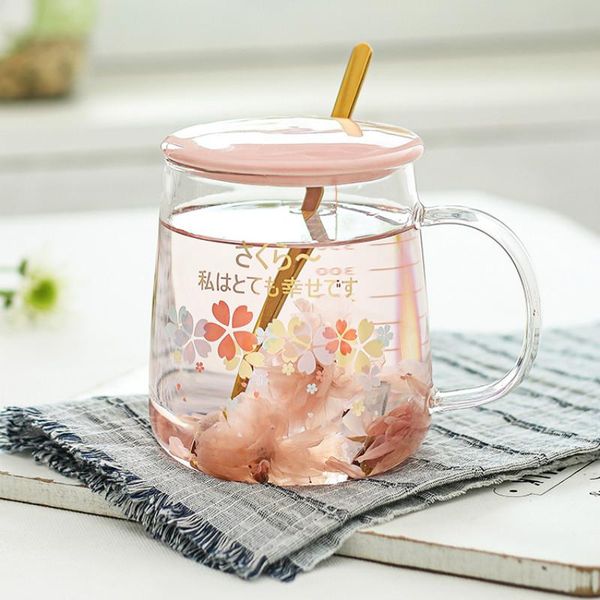 

creative cute glass cup with spoon coffe milk kawaii gift wine drink beer high capacity lid mug tazas drinkware df50gc glasses