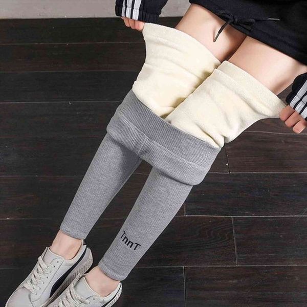 

high elastic skinny stretchy winter womens legging plus velvet thickening trousers outer wear ladies warm keeping pants, Black