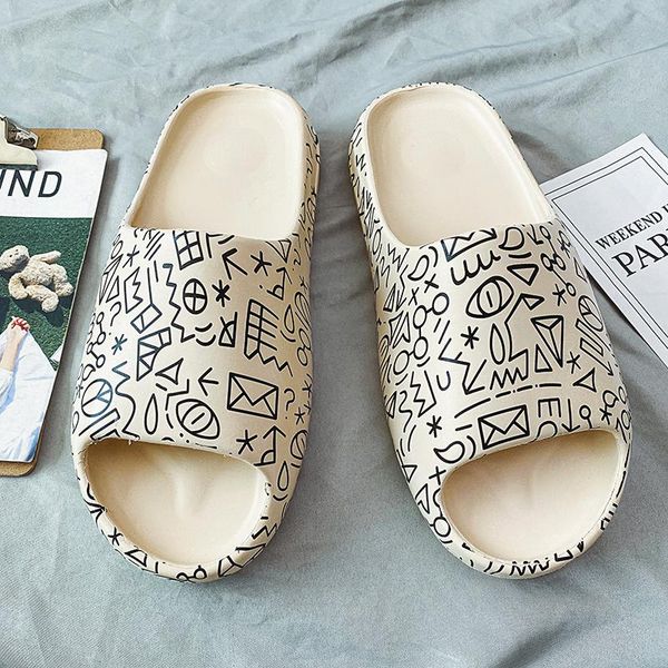 

slippers y 2021 women summer sandals slip on flip flops men beach zapatillas mujer bathroom ladies casual shoes, Black