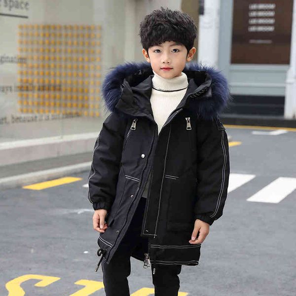 

winter down jacket for children casual jacket for boy new version of thicker overalls for boys children's clothing, Blue;gray