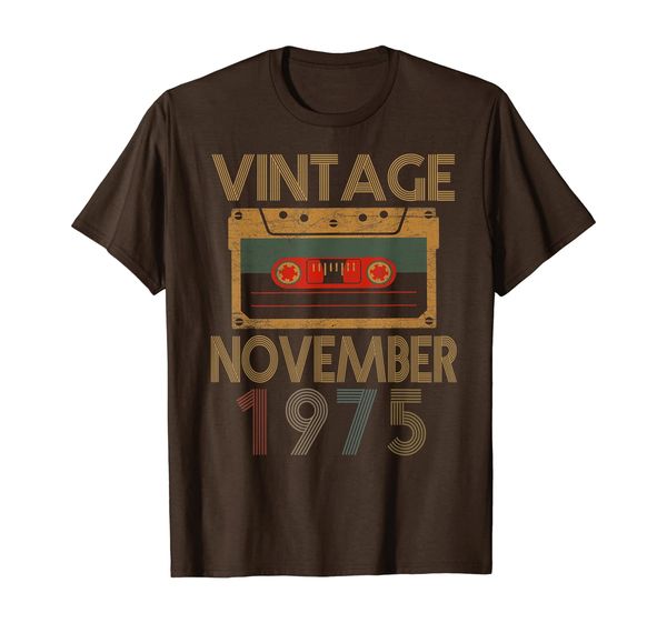 

vintage retro mixtape 44th birthday gift november 1975 t-shirt, White;black