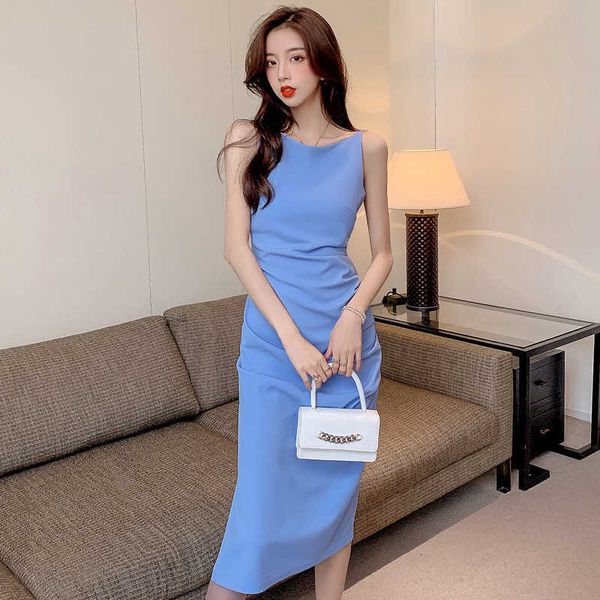 

white suspender 2021 summer french light mature profsional suit sleevels long skirt godds fan gaoding drs, Black;gray