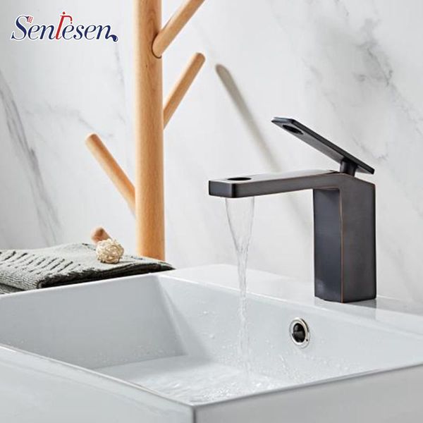 

bathroom sink faucets senlesen basin faucet black bathroon mixer tap deck mounted counterand cold water