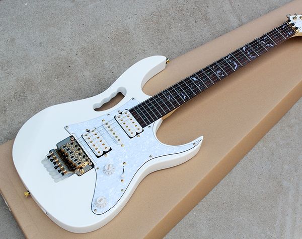

double shake 24 quality electric guitar double single double pickup flower fingerboard white