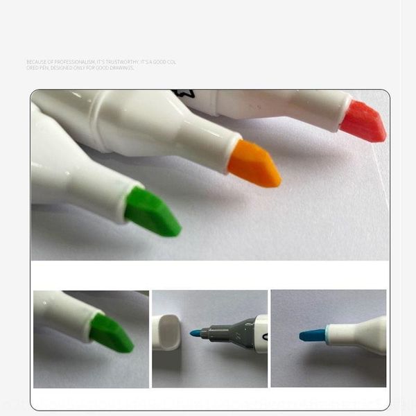 

2PZz touch painting pens yuze marker set bulk oil-based water-based double head marker single 168 color student color pen, Black;red