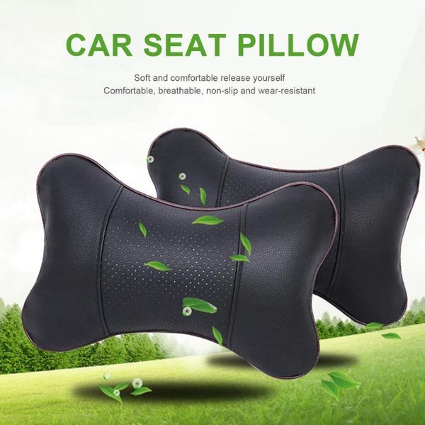 

seat cushions 1pc mini pvc leather car neck pillows universal headrest pillow support black