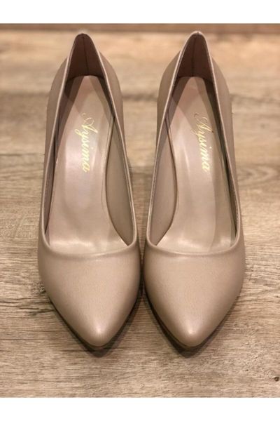 

women's beige faux leather stiletto heels shoes dress, Black