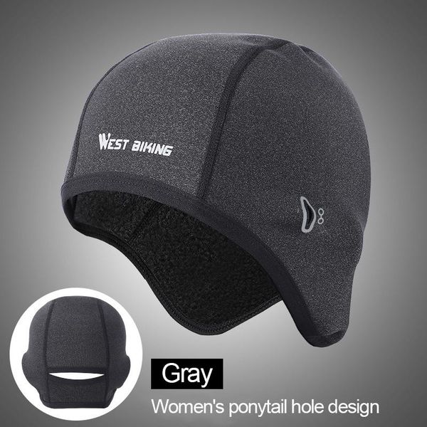 

cycling caps & masks cap men woman outdoor sport windproof warm thermal bicycle fleece running skiing head hat bike black/grey