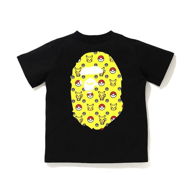 

t shirt beii & ape ape head children's wear fashion brand boys and girls cotton short sleeves, White
