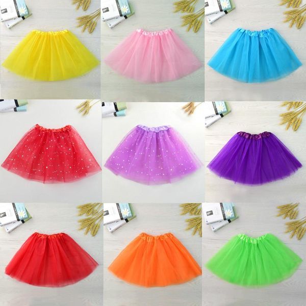 

dancing dresses baby girl dance skirt mesh knit girls tutu three-layer plus size kids clothes fit for and youth skirts, Blue