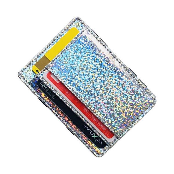 

wallets reflective magic card pack wallet pu leather with multi slots organzier purse, Red;black