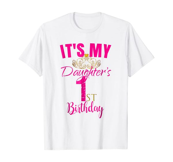 

cute it's my daughter's 1st birthday shirt party outfit gift, White;black