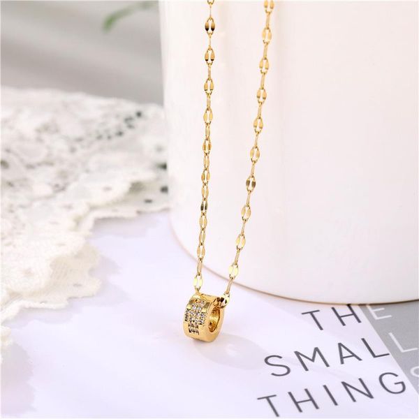 

pendant necklaces jewelry luxury small titanium steel gold neck bone simple female torque bridal wedding necklace for girls women's cha, Silver