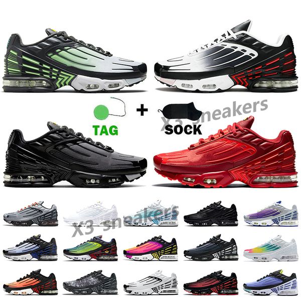 

2022 men womens tn plus 3 running shoes tuned mens sneakers mesh triple white black navy blue orange red iridescent multi crater sports trai