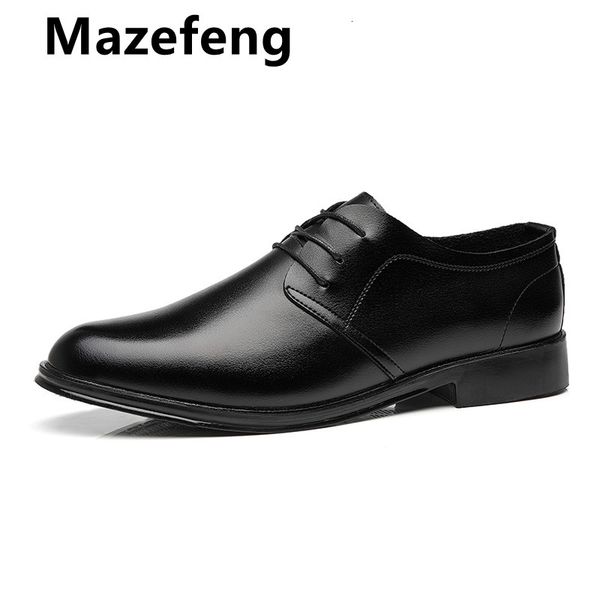 

dress shoes men leather formal big size 39-44 oxford for fashion office zamf, Black