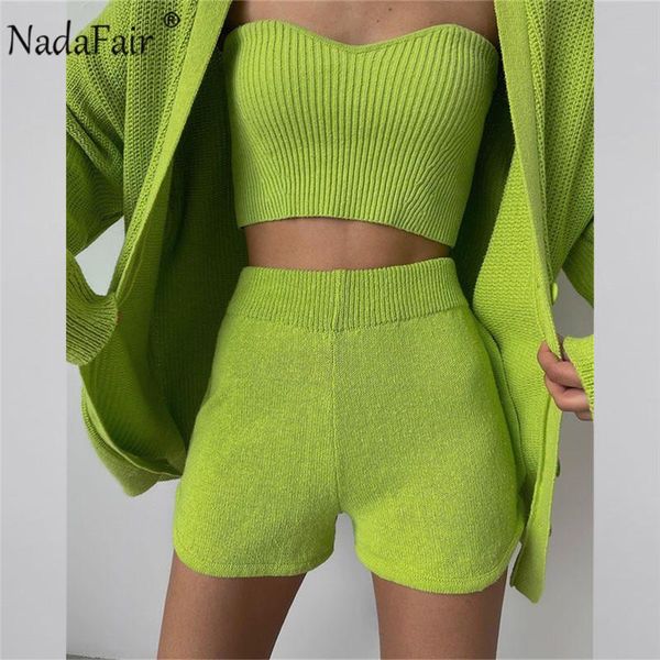 

women's knits & tees nadafair winter cardigans v-neck button up green 2021 oversized ladies knitted sweater coat jumpers long cardigan, White