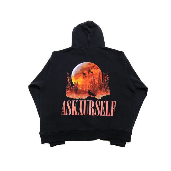 

women's hoodies & sweatshirts hoodie men women 1:1 blood moon night wolf printing hoody pullover askyurself 84cz, Black