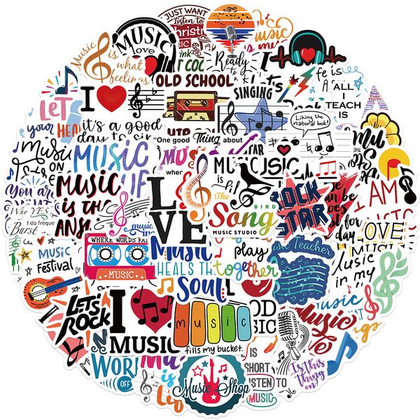 

50pcs music waterproof graffiti stickers for notebook lapguitar