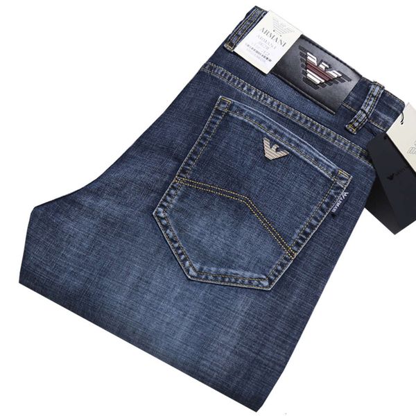 

denim european men mark jeans regular fit straight mode dunne style business broek male smart casual, Blue