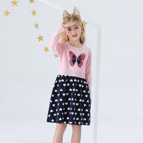 

girl's dresses long sleeve dress for kids girls princess sequin butterfly clothing children fancy party costume clothes, Red;yellow