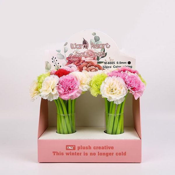 

gel pens 24 pcs/lot kawaii simulation carnation pen cute 0.5 mm black ink signature promotional gift stationery school supplies1