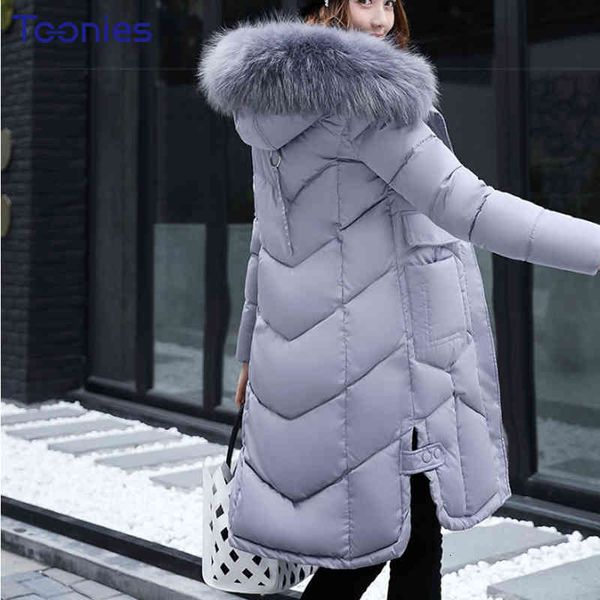 

women's down & parkas abrigos mujer invierno korean style long winter jacket women fur hooded parka coat woman thick warm chaqueta 3aey, Black