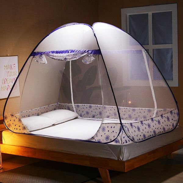 

mosquito net flower pattern large bedding tent for double bed blue coffee canopy kids room decor folding yurt curtain
