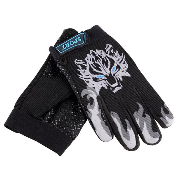 

cycling gloves kids fitness mountain bike riding outdoor gym size (black)