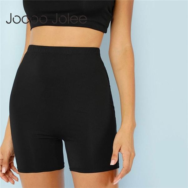 

solid cycling high waist women athleisure crop fitness summer ladies casual workout leggings 210416, Black