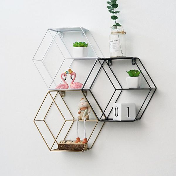

hooks & rails nordic wrought iron storage rack wall-mounted decoration wall shelf creative home living room bathroom accessories