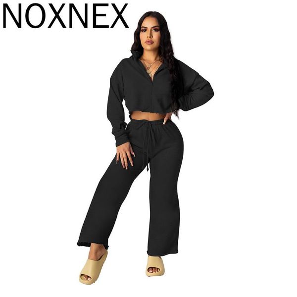 

women's two piece pants noxnex womans solid color with hood long sleeve casual set women shorts spring fashion, White