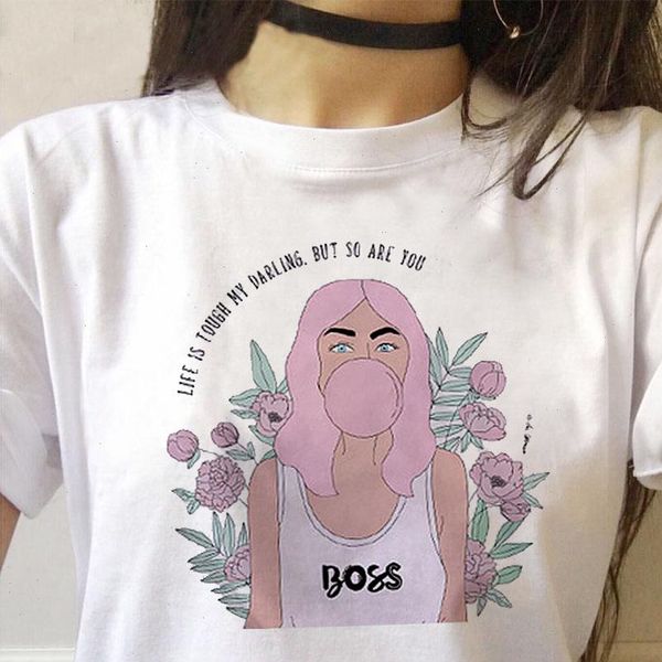 

summer women t shirt let is touch my daring printed graphic tee shirts female harajuku fashion, White