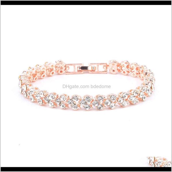 

other bracelets drop delivery 2021 roman rose gold jewelry women wear movable bracelet inlaid with diamond24br ywx43, Golden;silver