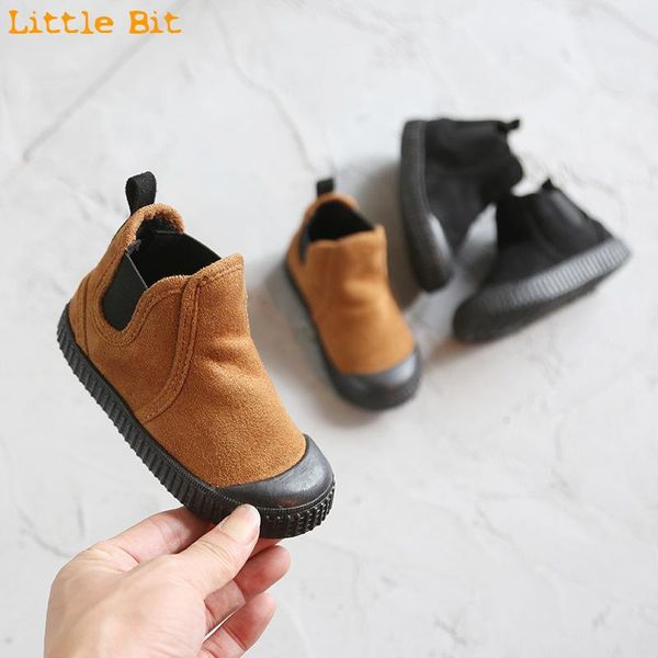 

winter 2021 children' warm cotton shoes fashion simple boots 2~7 years old boys and girls high snow, Black;grey