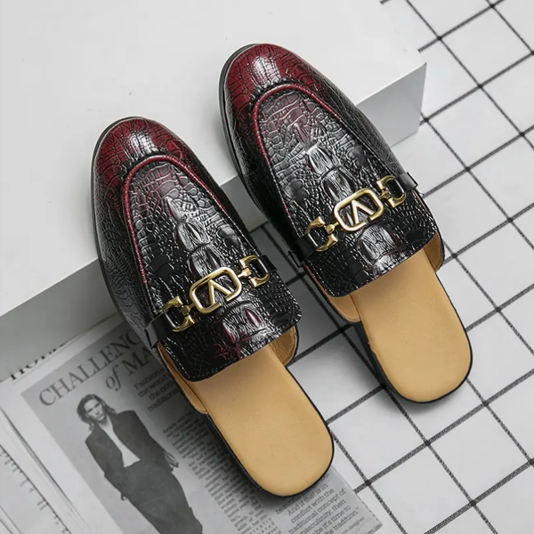 

2022 summer half slippers mens heelless peas shoes mens sandals and slippers hair stylist wedding shoes for outer wear xm302, Black