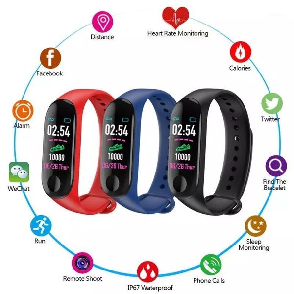 

smart wristbands m3 plus sport fitness tracker watch smartband bracelet blood pressure heart rate monitor band wristband for men1