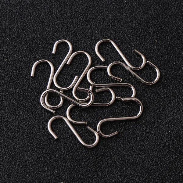 

hooks & rails 100pcs diy mini s-shaped sturdy stainless steel hangers metal jewelry accessory