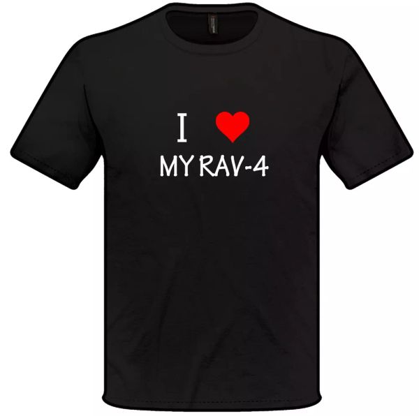 

I Love CorazÃ³n My RAV-4 Camiseta S-XXL Coche Hombre Mujer Regalo, White;black