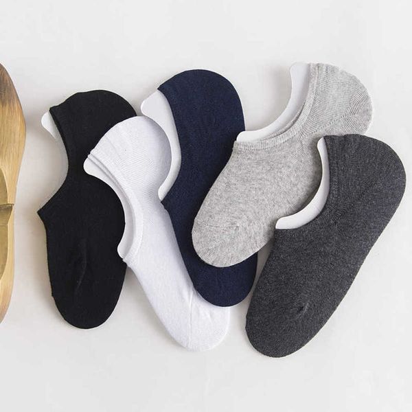 

men's summer cotton fake invisible solid men's casual versatile boat socks, Black